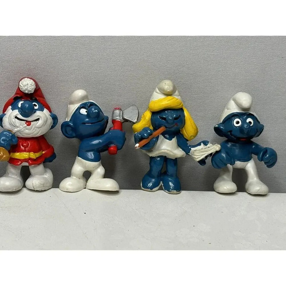 Vintage 1976 Schleich Smurfs PVC Figure Lot of 7 Gargamel Smurfette Papa Smurf P - Picture 4 of 8